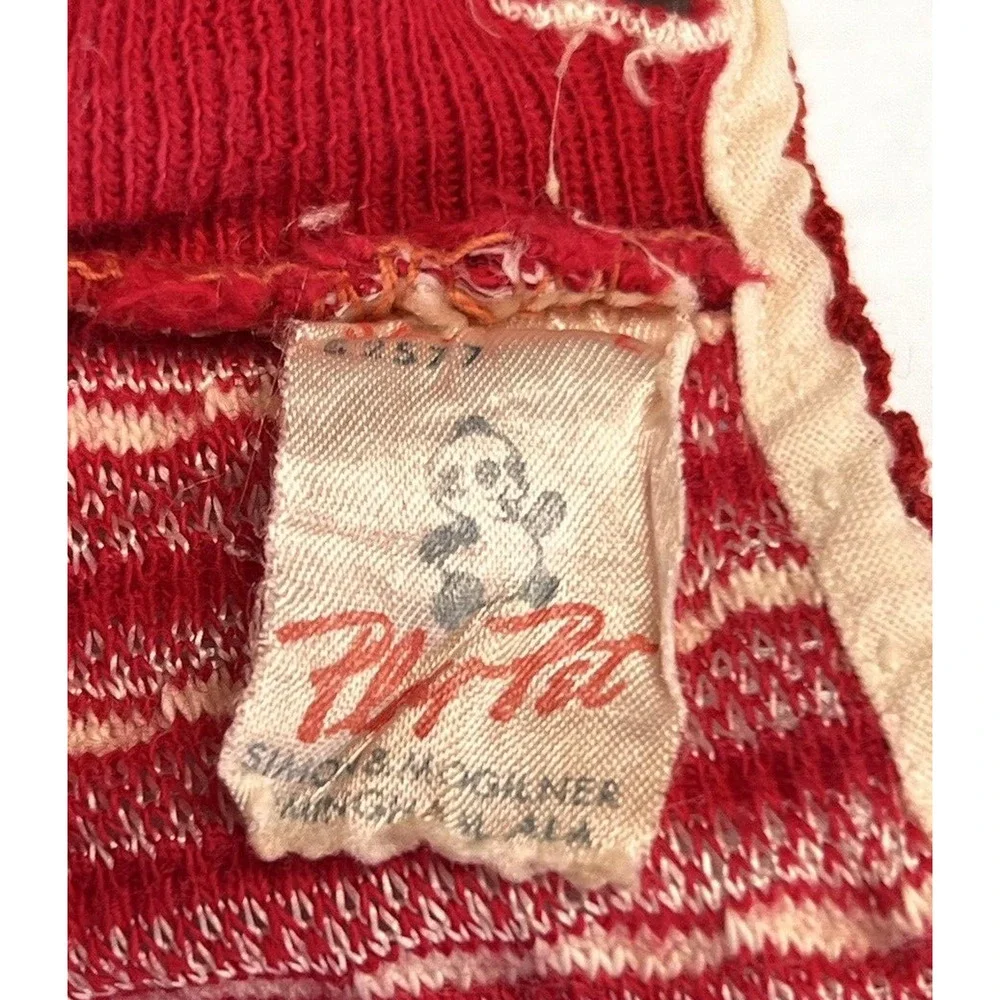 Vintage Play Pet Top Baby 12 - 18 Mos. Red Stripe Textured Knit Play Christmas